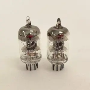 M8100 CV4010 5654 EF95 MULLARD VINTAGE PAIR VALVE TUBE - SQUARE GETTER BLACK PLATE