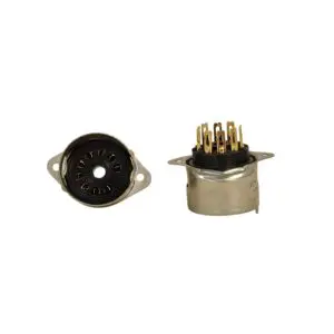 B9A SKIRTED CHASSIS MOUNT VALVE SOCKET GOLD PIN X1PC
