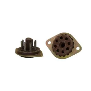 VINTAGE OCTAL CHASSIS MOUNT PLUG BROWN NOS X1PC
