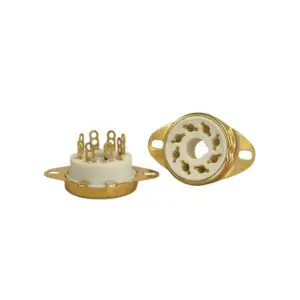 OCTAL CERAMIC CHASSIS MOUNTING VALVE SOCKET GOLD NOS X1PC (LB42)