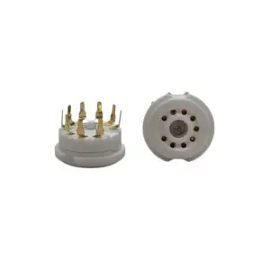 B9A CERAMIC PCB VALVE SOCKET GOLD PIN NOS X1PC (GZC9-Y-G) (G45B)